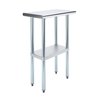 Amgood Stainless Steel Metal Table with Undershelf, 24 Long X 14 Deep AMG WT-1424